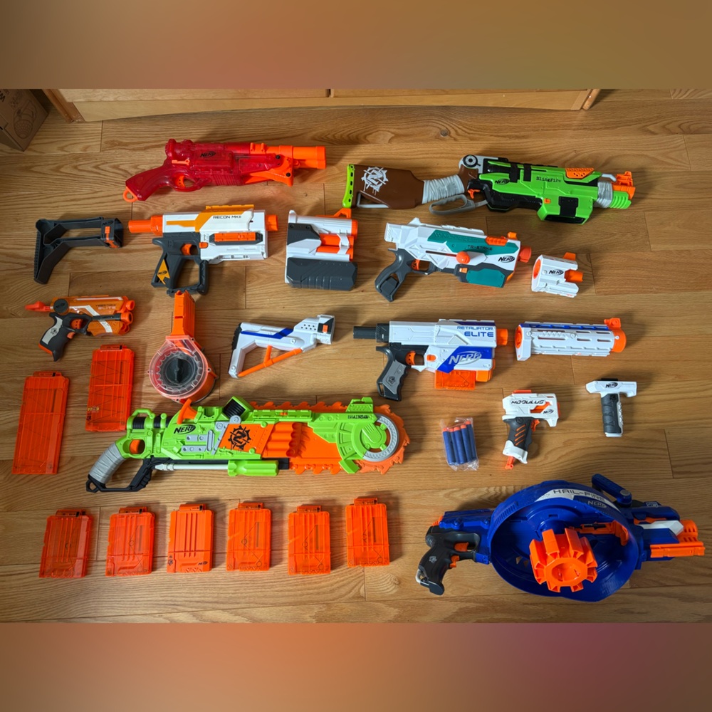 Nerf Action Blaster Collection - Orange, Green, Blue